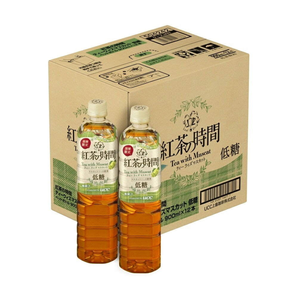 【送料無料】UCC  紅茶の時間 ティーウィズ マスカット 低糖 900ml×1ケース/12本