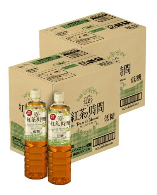 【送料無料】UCC  紅茶の時間 ティーウィズ マスカット 低糖 900ml×2ケース/24本