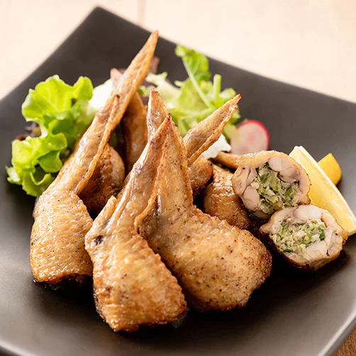 本格手作り！国産手羽餃子＆手羽明太セット　880ｇ（440ｇ×2ｐ）1本55ｇ　手羽先　国産　ギフト 送料無料 鶏 国産若鶏 冷凍 鶏肉 お取り寄せ 　おつまみ　お取り寄せグルメ 北海道と沖縄を除き 【送料無料】