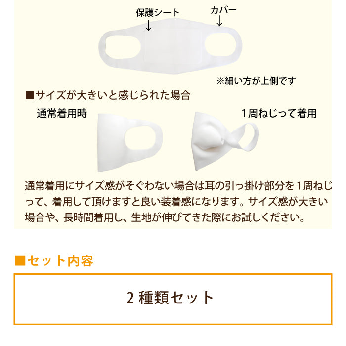 コットンマスク×1枚・カバー＆保護シート(20枚入) * (メール便)