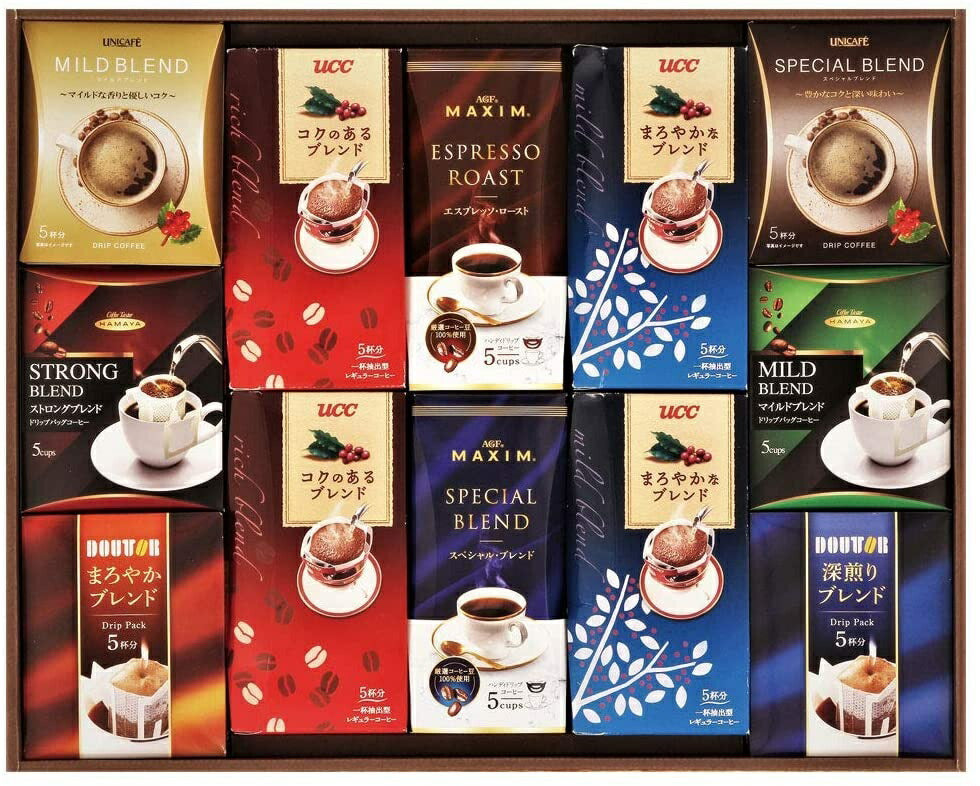 【送料無料】【コーヒーギフト】UCC&ドトール&ハマヤコーヒー RHU-60 1セット【・熨斗・ご贈答品の対応致します】【ドトールドリップパック賞味期限2021.4.21その他商品は賞味期限2021.7以降】