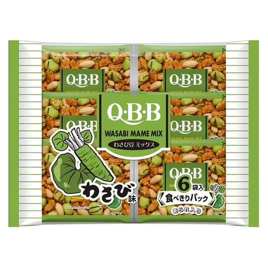 【送料無料】QBB わさび豆ミックス 120g×24袋 ミックスナッツ ナッツ