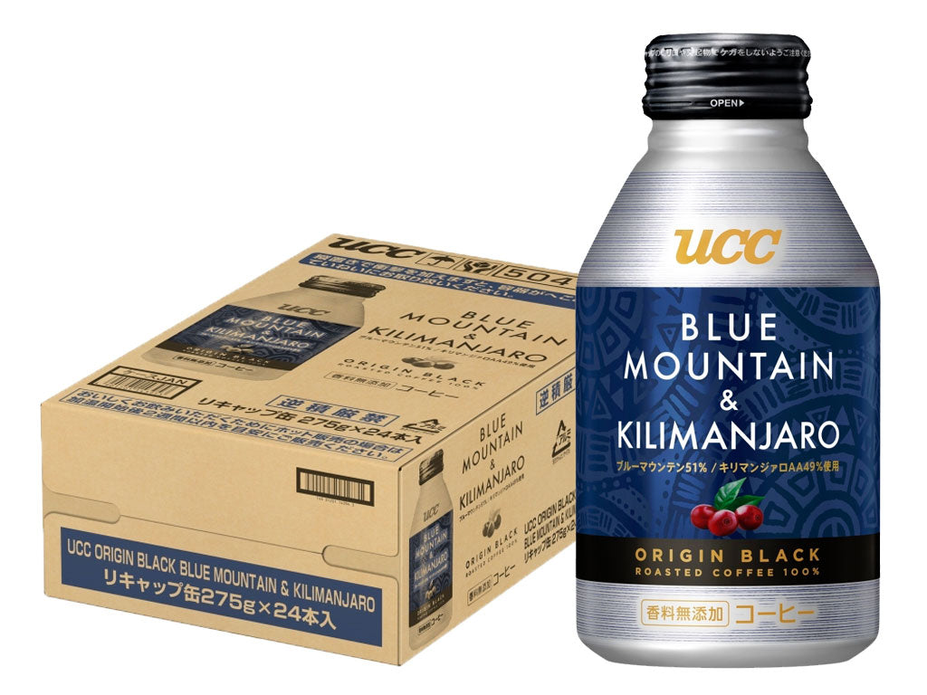 【送料無料】上島珈琲 UCC BLACK ブルーマウンテン＆キリマンジァロ リキャップ缶 275g×24本(1ケース)