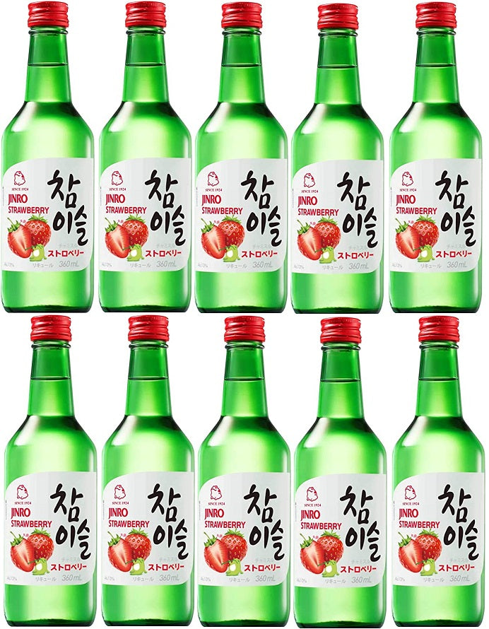【送料無料】眞露 JINRO チャミスル ストロベリー 13度 360ml×10本【北海道・沖縄県・東北・四国・九州地方は必ず送料が掛かります】