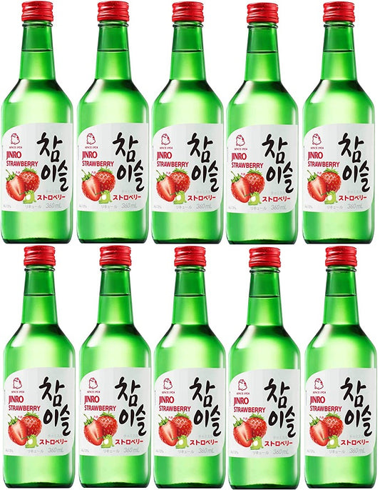 【送料無料】眞露 JINRO チャミスル ストロベリー 13度 360ml×10本【北海道・沖縄県・東北・四国・九州地方は必ず送料が掛かります】
