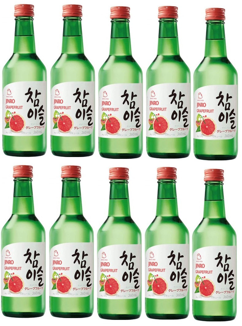 【送料無料】眞露 JINRO チャミスル グレープフルーツ 13度 360ml×10本【北海道・沖縄県・東北・四国・九州地方は必ず送料が掛かります】