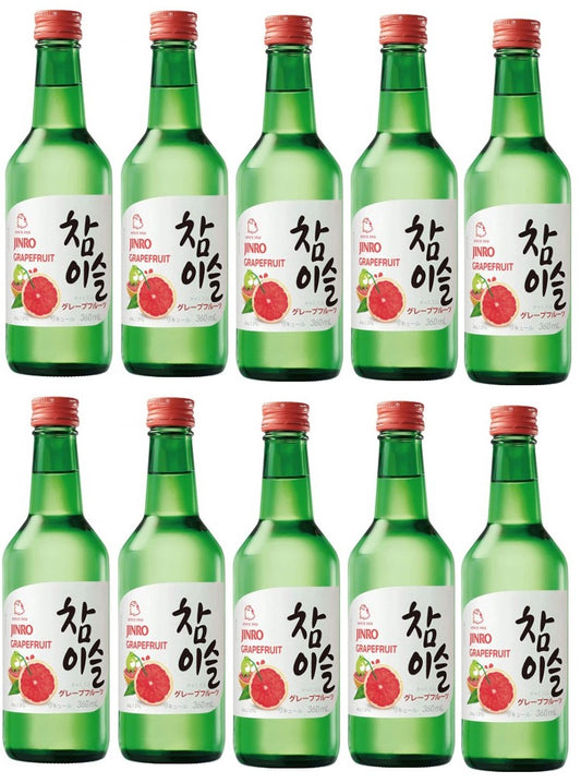【送料無料】眞露 JINRO チャミスル グレープフルーツ 13度 360ml×10本【北海道・沖縄県・東北・四国・九州地方は必ず送料が掛かります】