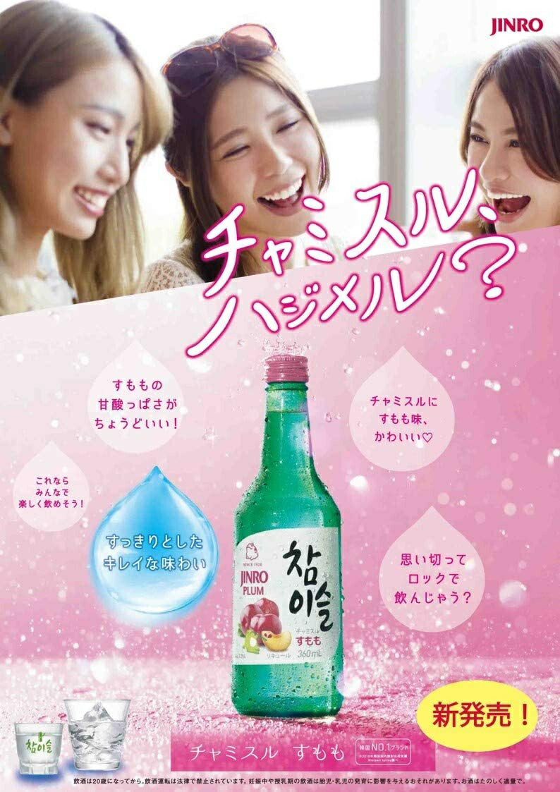 【送料無料】眞露 JINRO チャミスル すもも 13度 360ml×10本【北海道・沖縄県・東北・四国・九州地方は必ず送料が掛かります】