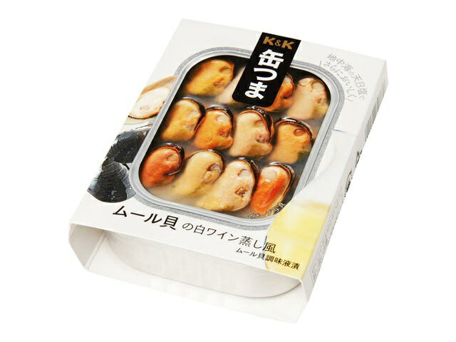 【送料無料】K&K 缶つま ムール貝の白ワイン蒸し風 95g×12個