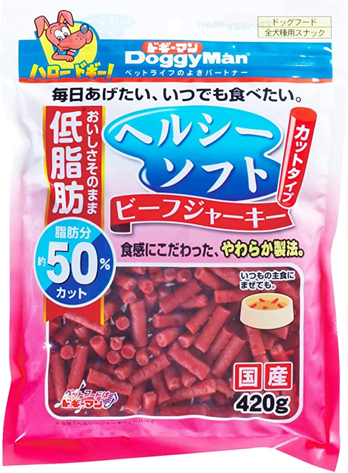 【おまけ付き！】ドギーマン 犬用おやつ ヘルシーソフトビーフジャーキー カットタイプ ビーフ 420グラム　※