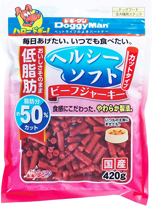 【おまけ付き！】ドギーマン 犬用おやつ ヘルシーソフトビーフジャーキー カットタイプ ビーフ 420グラム　※