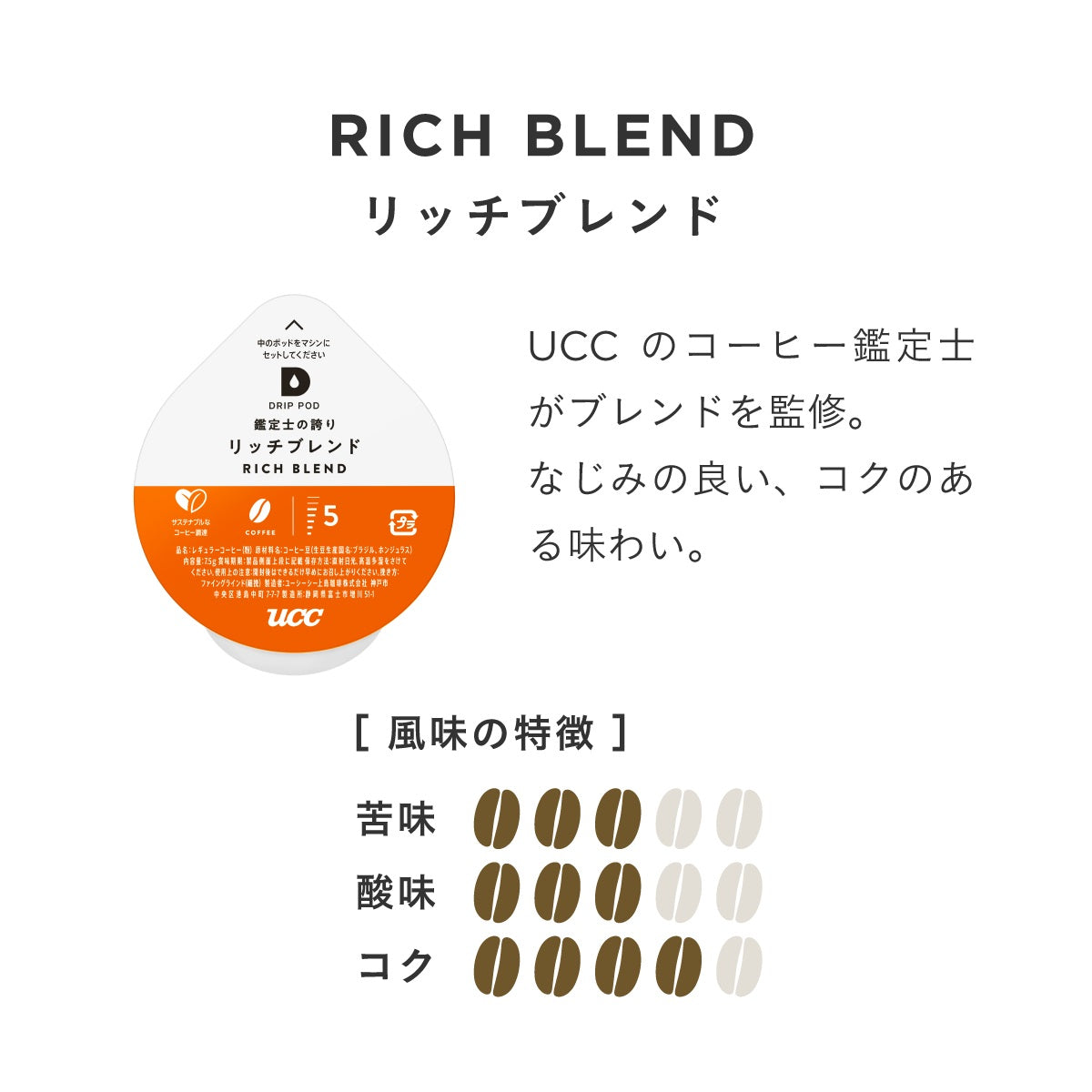 【送料無料】UCC 上島珈琲 DRIP POD ドリップポッド鑑定士の誇りリッチブレンド 専用カプセル 12箱セット(12個入×12箱)