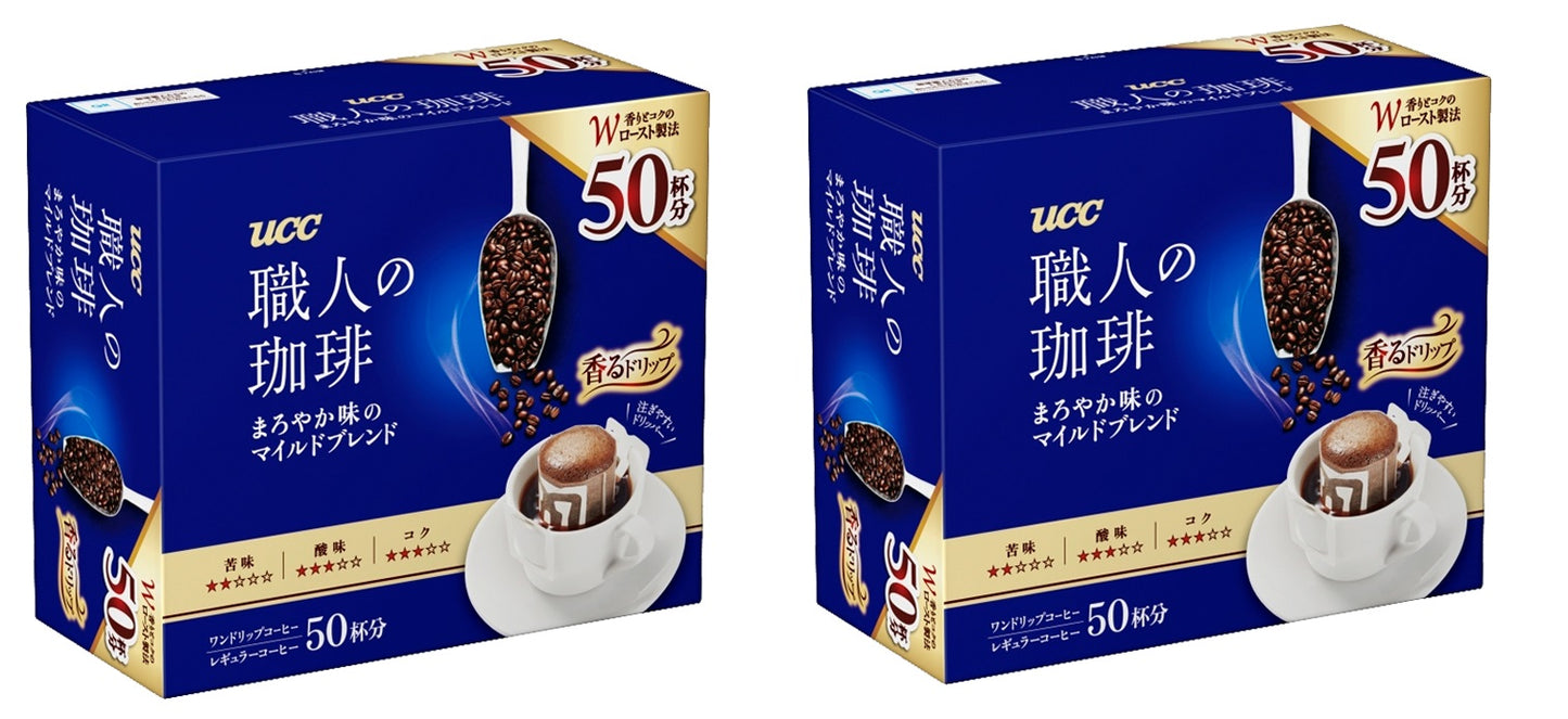 【送料無料】UCC 職人の珈琲 ワンドリップコーヒー まろやか味のマイルドブレンド 50杯分 2個