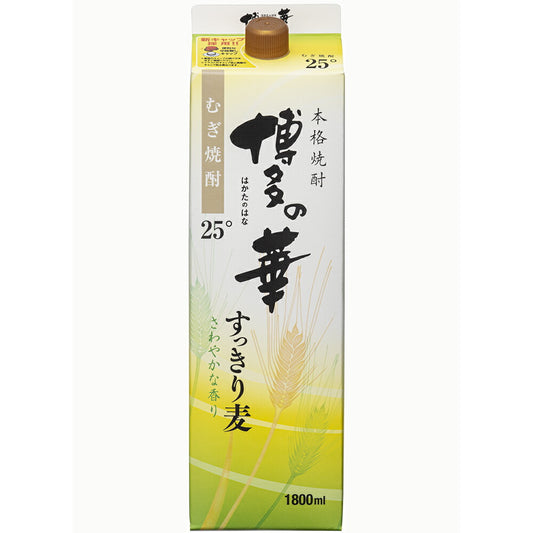【送料無料】福徳長酒類 麦焼酎 博多の華 すっきり麦 25度 パック 1800ml 1.8L×6本【北海道・沖縄県・東北・四国・九州地方は必ず送料が掛かります】