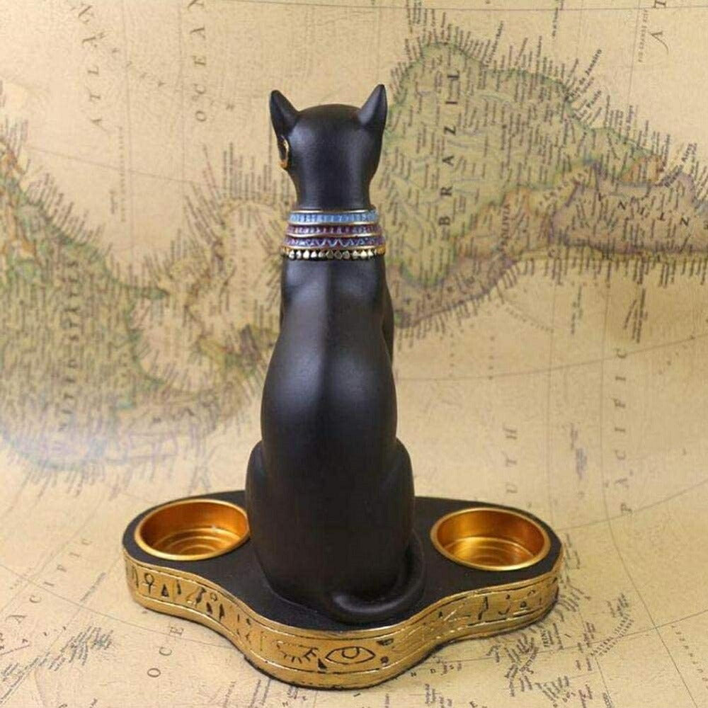 キャンドルスタンド バステト神 キャンドルホルダー bastet 猫型の女神 エジプシャン 置物 フィギュア エジプト 古代エジプト バステト神 雌猫女神 インテリア 猫神 人間を病気や悪霊から守護する 多産の神 記念品プレゼント贈り物