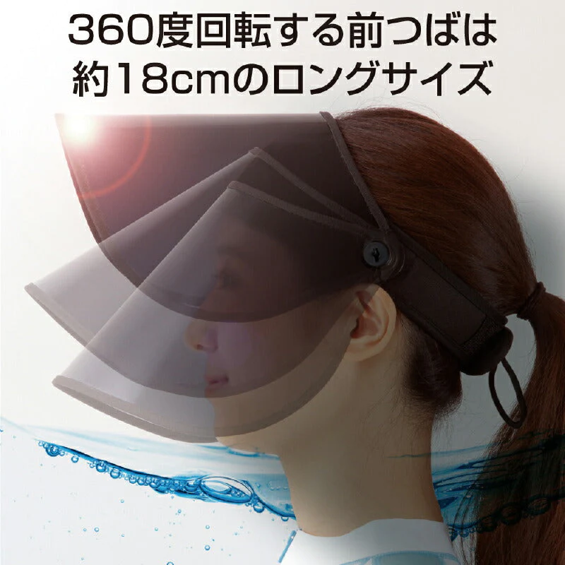 UVサンバイザー アクアプラス UVケア ＵＶ UVcut 紫外線対策 UVカット 紫外線カット 日焼け 日よけ 女性用 買い物 公園 自転車 日焼け防止 レディース プール 海 帽子 顔 首 スポーツ クリア 冷感 旅行 ママ 暑さ対策