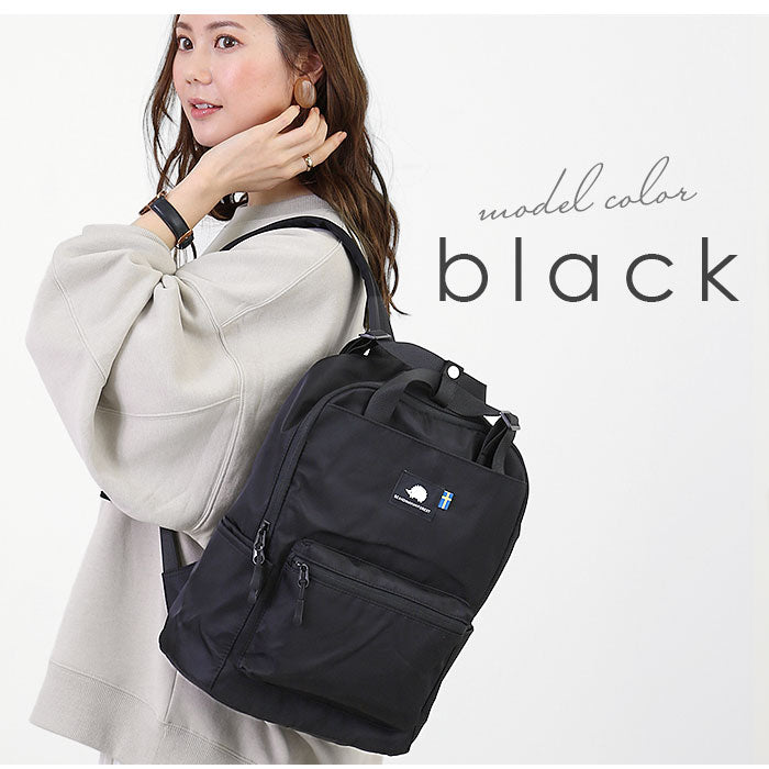 【BLACK】 スカンジナビアンフォレスト リュック 通販 トート 2way デイパック バックパック 通勤 通学 A4 大容量 多収納 ポケット レディース おしゃれ 大人 かわいい シンプル 男女兼用