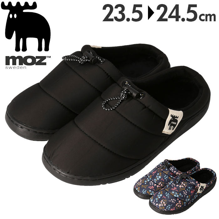 【ブラック・Mサイズ(23.5cm)】 moz モックシューズ 通販 モズ シューズ スリッパ サンダル サボサンダル サボ スリッポン 秋 冬 暖かい キルティング 冬用サンダル 防寒 冬用 かわいい お出かけ 外履き アウトドア