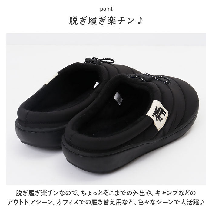 【ブラック・Mサイズ(23.5cm)】 moz モックシューズ 通販 モズ シューズ スリッパ サンダル サボサンダル サボ スリッポン 秋 冬 暖かい キルティング 冬用サンダル 防寒 冬用 かわいい お出かけ 外履き アウトドア