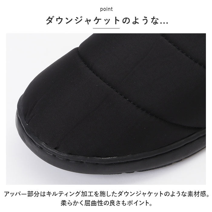 【ブラック・Mサイズ(23.5cm)】 moz モックシューズ 通販 モズ シューズ スリッパ サンダル サボサンダル サボ スリッポン 秋 冬 暖かい キルティング 冬用サンダル 防寒 冬用 かわいい お出かけ 外履き アウトドア