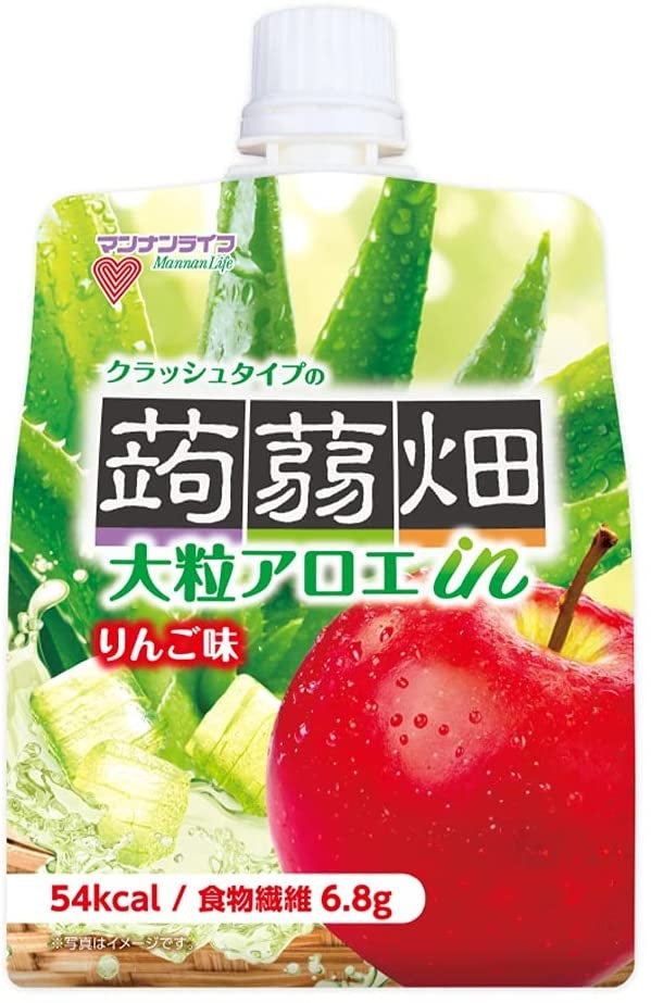 【送料無料】マンナンライフ 大粒アロエin クラッシュタイプの蒟蒻畑 りんご味 150g×6個入×2箱