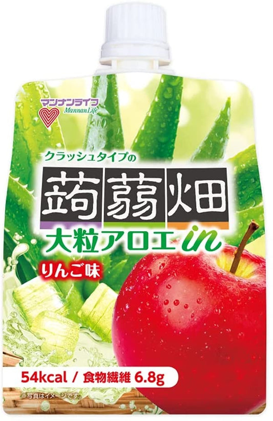 【送料無料】マンナンライフ 大粒アロエin クラッシュタイプの蒟蒻畑 りんご味 150g×6個入×2箱
