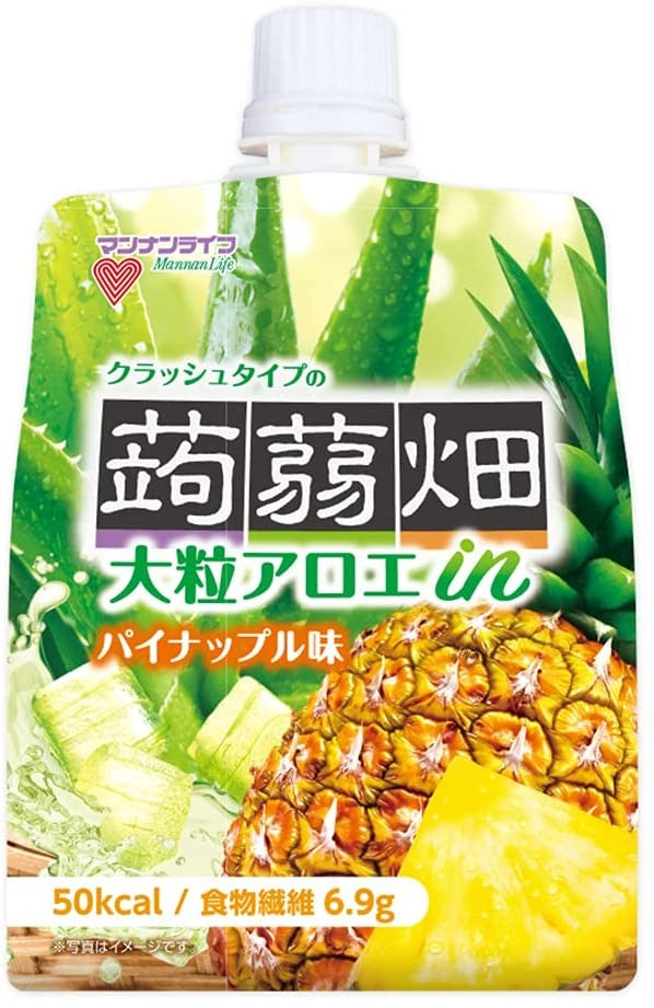 【送料無料】マンナンライフ 大粒アロエin クラッシュタイプの蒟蒻畑 パイナップル味 150g×6個入×4箱【北海道・東北・四国・九州・沖縄県は必ず送料がかかります】