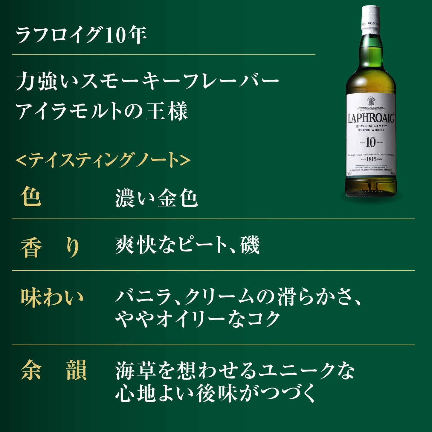 送料無料シングルモルトの歩き方【グラス付き】ラフロイグ 10年 750ml 1本【6本まで1個口配送可能】whisky_YLP10