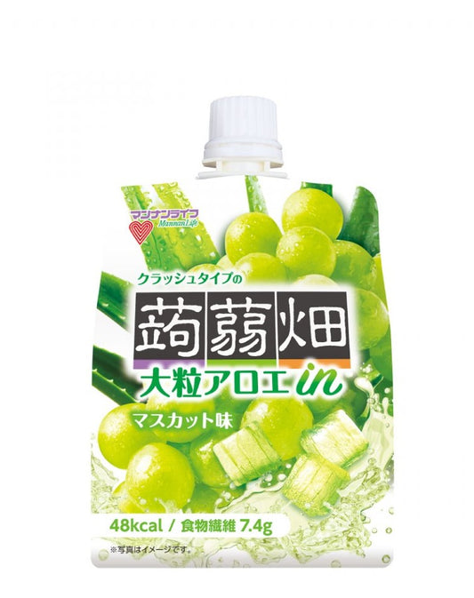 【送料無料】マンナンライフ 大粒アロエin クラッシュタイプの蒟蒻畑 マスカット味 150g×6個入×4箱