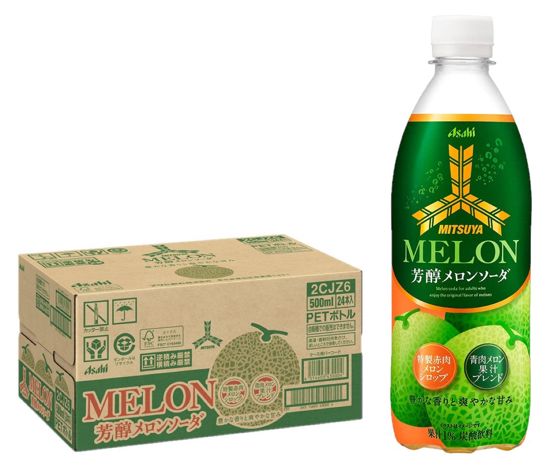 【送料無料】アサヒ飲料 三ツ矢 芳醇メロンソーダ 500ml×１ケース/24本