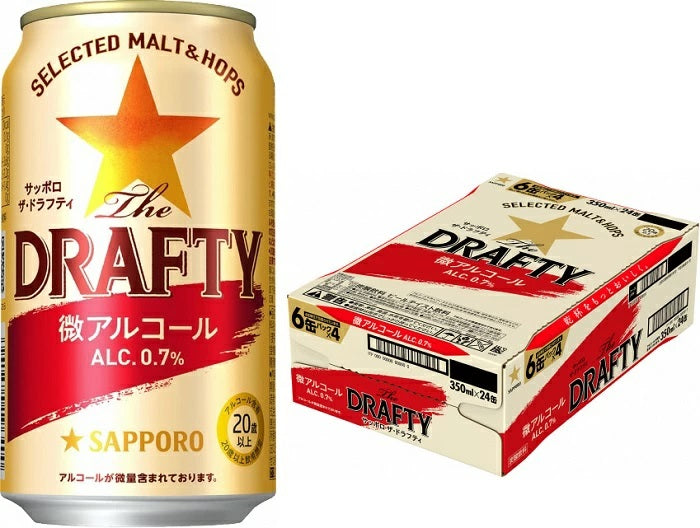 【訳あり】【キズ・へこみ有り】 【送料無料】【アルコール0.7%】サッポロ The DRAFTY ザ ドラフティ 350ml×24本