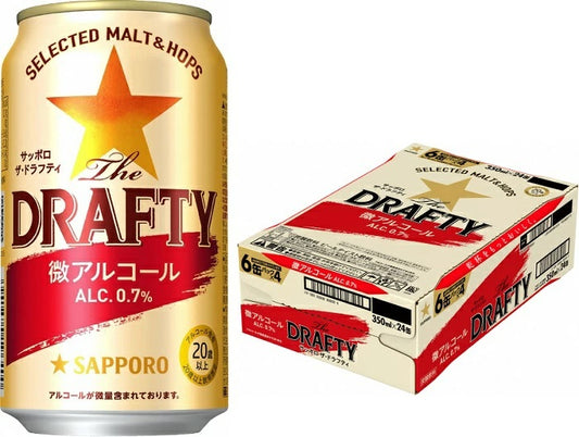 【訳あり】【キズ・へこみ有り】 【送料無料】【アルコール0.7%】サッポロ The DRAFTY ザ ドラフティ 350ml×24本