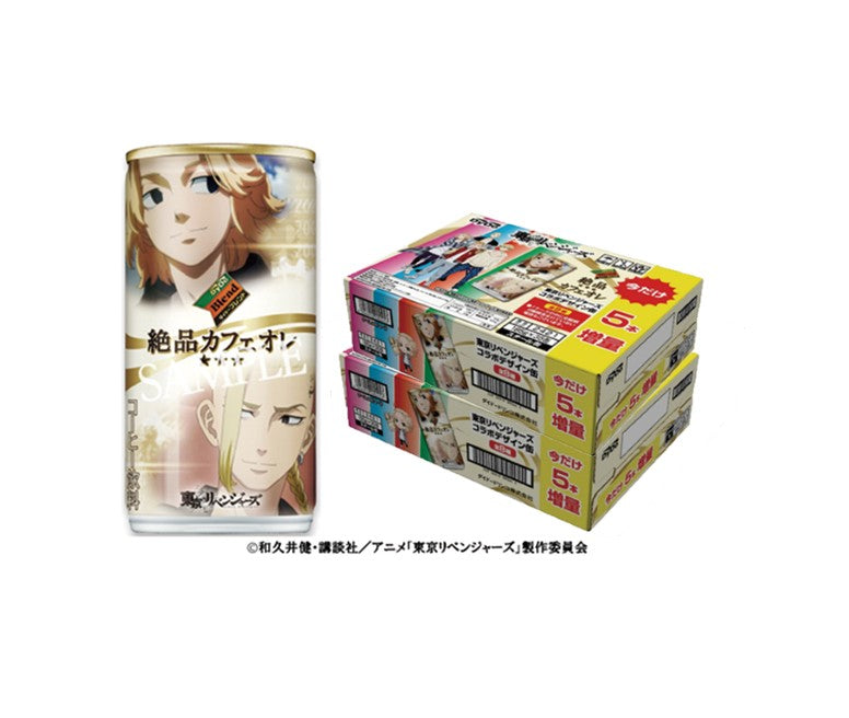 【5本増量おまけ付き】【送料無料】DyDo ダイドー 絶品カフェオレ 東京リベンジャーズ コラボ缶 185ml×2ケース（60本＋10本）