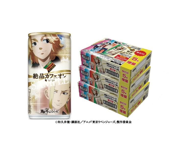 【5本増量おまけ付き】【送料無料】DyDo ダイドー 絶品カフェオレ 東京リベンジャーズ コラボ缶 185ml×3ケース（90本＋15本）