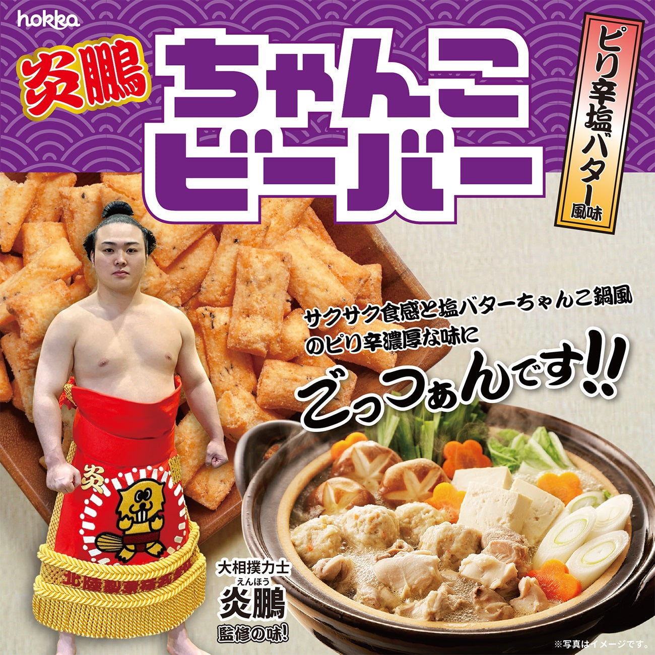 【送料無料】石川県 北陸製菓炎鵬ちゃんこビーバー 65g×24個お菓子 おせんべい おかき お土産 おやつ