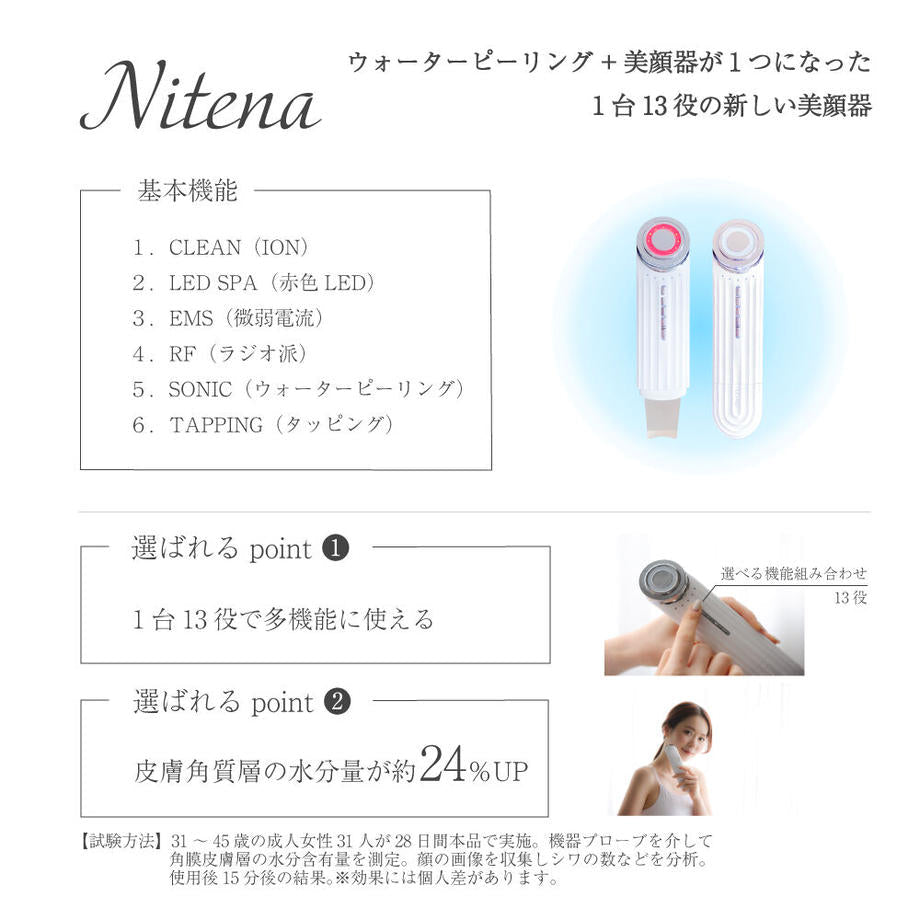 【10人シェア買い企画】Nitena（にてな） 1台13役 ウォーターピーリング&多機能美顔器