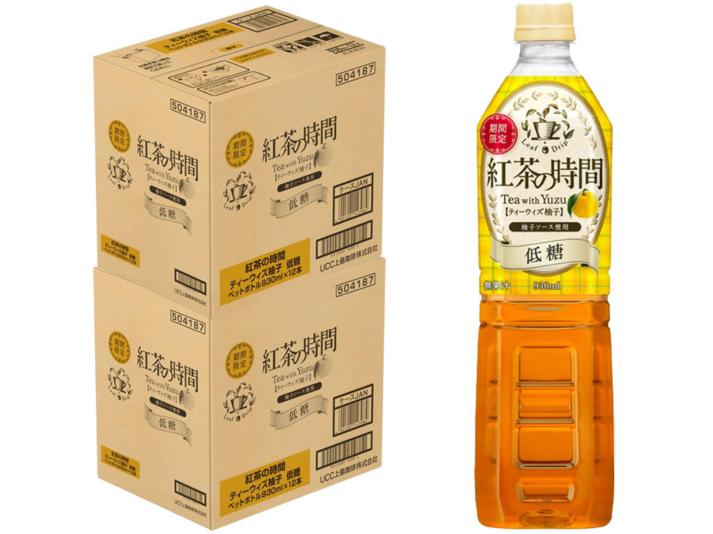 【送料無料】UCC 紅茶の時間 ティーウィズ柚子 低糖 930ml×2ケース／24本