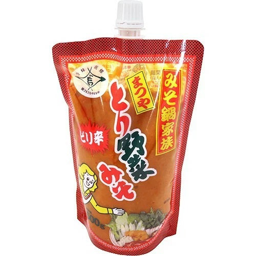 【送料無料】まつや ピリ辛とり野菜みそ スパウトパック 500g×6個