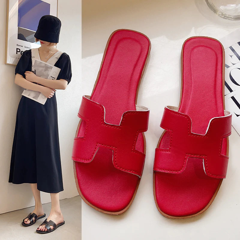 【23cm：色ランダム】ぺたんこサンダル ぺったんこ 夏用 お洒落なサンダル サンダル レディース オシャレサンダル おしゃれサンダル 歩きやすい ペタンコ フラットサンダル 靴 かわいい 可愛い おしゃれ ローヒール ビーチスリッパ 滑り止め