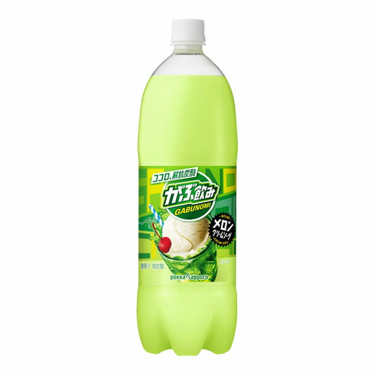 【送料無料】ポッカサッポロ がぶ飲みメロンクリームソーダ 1500ml 1.5L×1ケース/8本