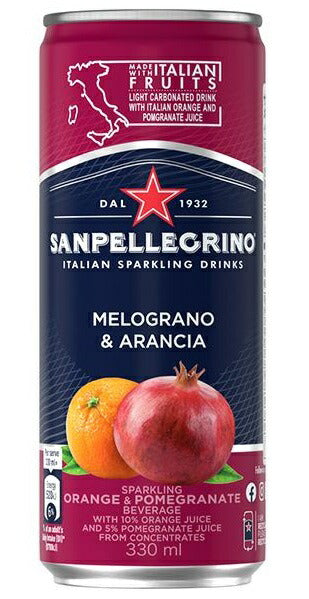 【送料無料】サンペレグリノ イタリアンスパークリングドリンクメログラーノアランチャ (ザクロ＆オレンジ) 330ml×2ケース/48本