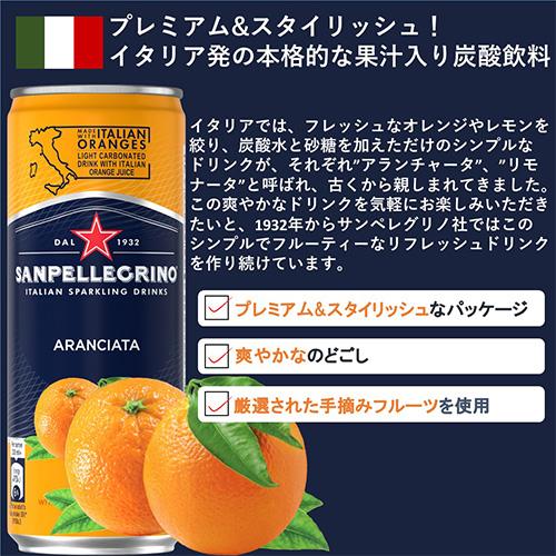 【送料無料】サンペレグリノ イタリアンスパークリングドリンクアランチャータ (オレンジ)330ml×1ケース/24本