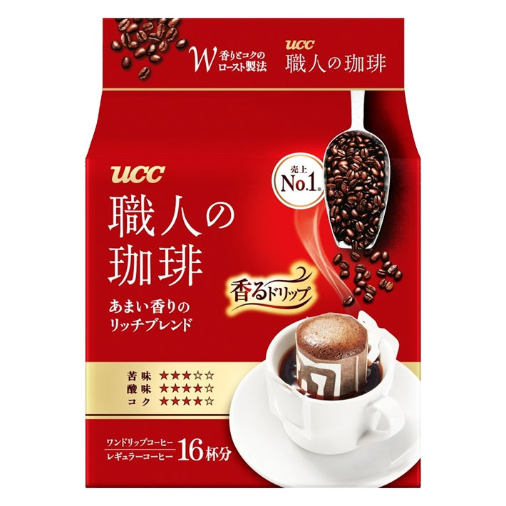 【送料無料】UCC 職人の珈琲 ドリップコーヒー あまい香りのリッチブレンド (7g×16P)×48袋入/4ケース