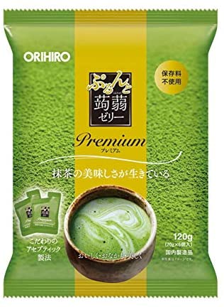【送料無料】オリヒロプランデュ ぷるんと蒟蒻ゼリーパウチ プレミアム抹茶 [20gパウチ×6個入]×48袋