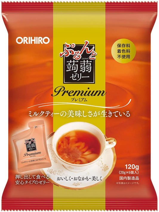【送料無料】オリヒロプランデュ ぷるんと蒟蒻ゼリーパウチ プレミアム ミルクティー [20gパウチ×6個入]×48袋