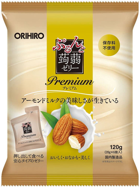 【送料無料】オリヒロプランデュ ぷるんと蒟蒻ゼリーパウチ プレミアム アーモンドミルク [20gパウチ×6個入]×48袋