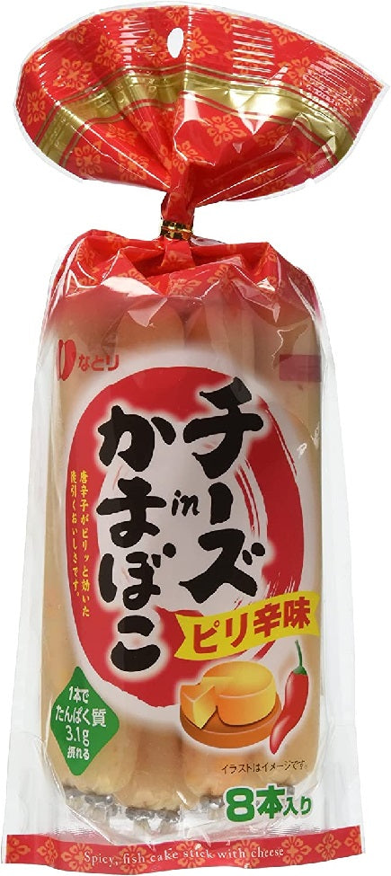 【送料無料】なとり チーズinかまぼこ ピリ辛 232g×5個