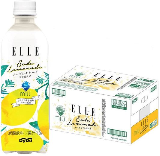 【送料無料】【炭酸水】ダイドードリンコ ELLE×ミウ ソーダレモネード 500ml×24本