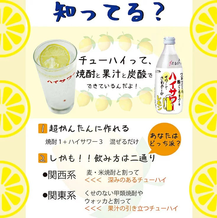 【送料無料】博水社 ハイサワー レモン 1000ml 1L×15本/1ケース