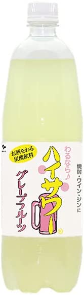 【送料無料】博水社 ハイサワー グレープフルーツ 1000ml 1L×15本/1ケース